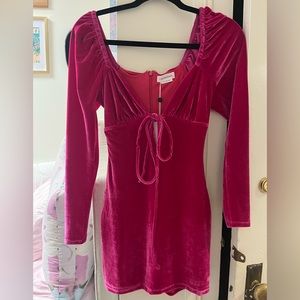 Lovers and Friends, Velvet Majenta mini Dress